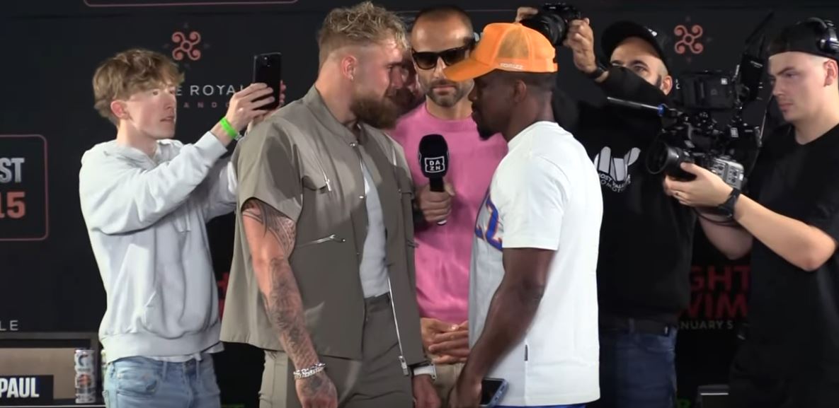 Jake Paul vs. Andre August staredown Faceoff