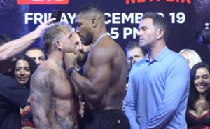 Jake Paul vs Anthony Joshua weigh in