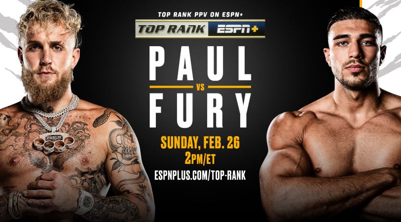 Jake Paul vs Tommy Fury 2023 boxing match poster