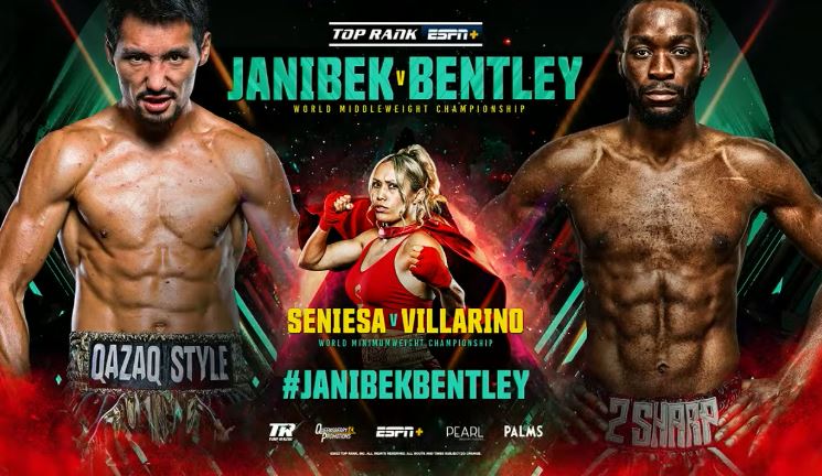 Janibek Alimkhanuly vs. Denzel Bentley Fight Poster