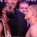 Jaron Boots Ennis vs Eimantas Stanionis weigh in photo
