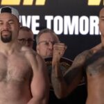 Boxers Joseph Parker and Fabio Wardley at the weigh in