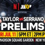Taylor vs Serrano 3 fight prelims poster