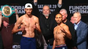 Sebastian Fundora vs Keith Thurman weigh in