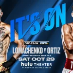Vasiliy Lomachenko vs. Jamaine Ortiz Fight Poster October 29 2022