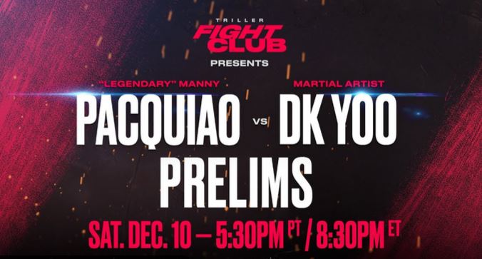 Manny Pacquiao vs DK Yoo Fight Prelim card December 10