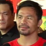 Pacman Pacquiao talks to media