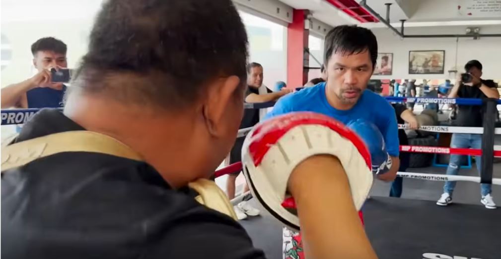 Manny Pacquiao training at age 45 for Buakaw Banchamek 