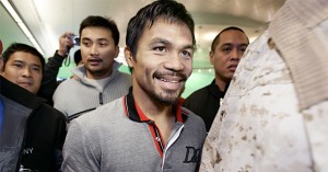 Manny Pacquiao in LA Pacman arrives