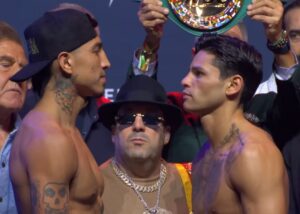 Champion Mario Barrios and Ryan Garcia intense face off