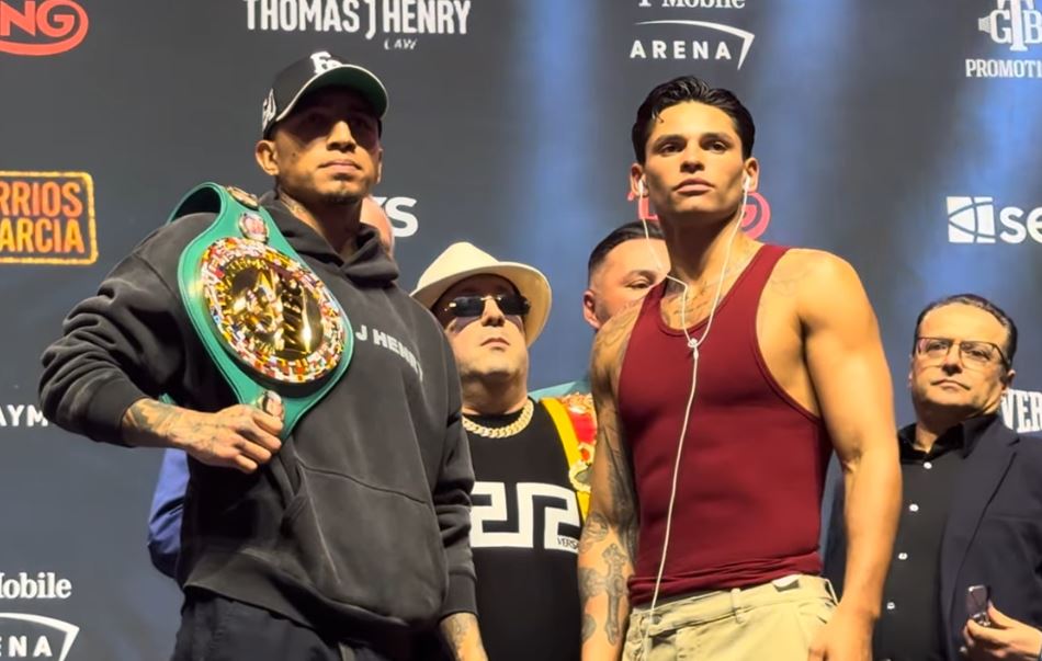 Mario Barrios and Ryan Garcia at the final press conference
