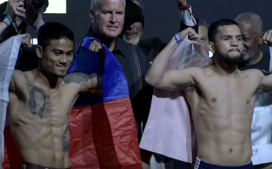 Magsayo vs Mata fight weigh in photo
