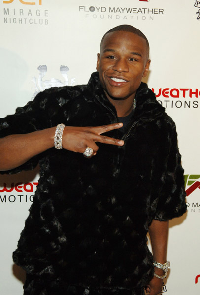 Mayweather Jr Black fur coat