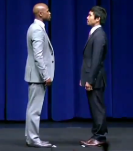 Floyd Mayweather and Manny Pacquiao Face Off