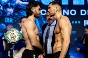 Mehmet Nadir Unal vs Altin Zogaj weigh in photo stare down