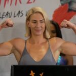 Mikaela Mayer weigh in flexing