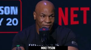 Iron Mike Tyson at Jake Paul Presser