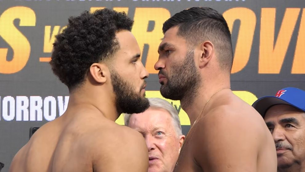 Moses Itauma vs Filip Hrgovic staredown after weigh in