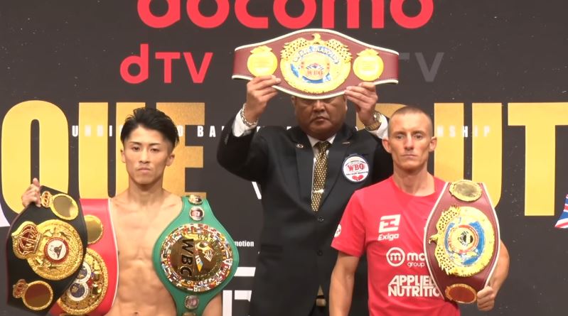 Naoya Inoue & Paul Bulter with all the boxing belts undisputed