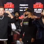 Nate Diaz and Jorge Masvidal pose side by side at Press Conference 2024