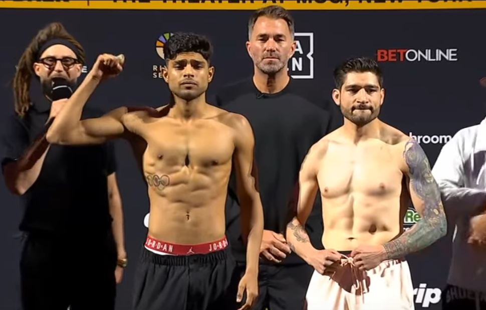 Nishant Dev vs Josue Silva fight weigh in photo