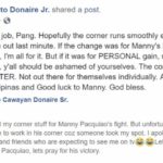 Nonito Donaire facebook post Pacquiao