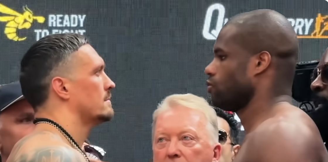 Oleksandr Usyk and Daniel Dubois 2 weigh in face off