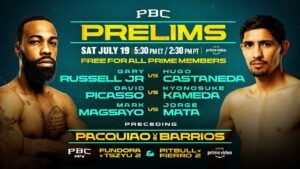 Gary Russell PBC fight Prelims for Pacquiao vs Barrios