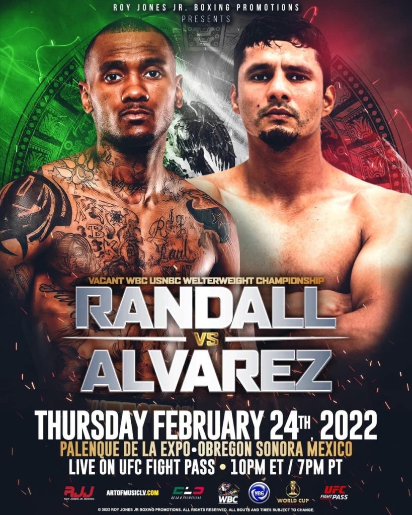 Roy Jones Jr boxing promotions Randall vs Alvarez fight poster