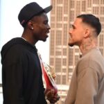 Richardson Hitchins and George Kambosos face to face