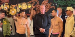Rolly Romero and Teofimo Lopez fight weigh in face off