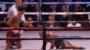 Ryan Garcia vs Conor Benn round 2 knockdown
