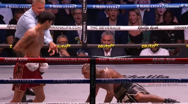 Ryan Garcia vs Conor Benn round 2 knockdown