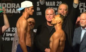 WBC light welterweight championship Sebastian Fundora vs Keith Thurman weigh in