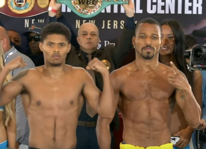 Shakur Stevenson vs Robson Conceicao fight weigh in photo