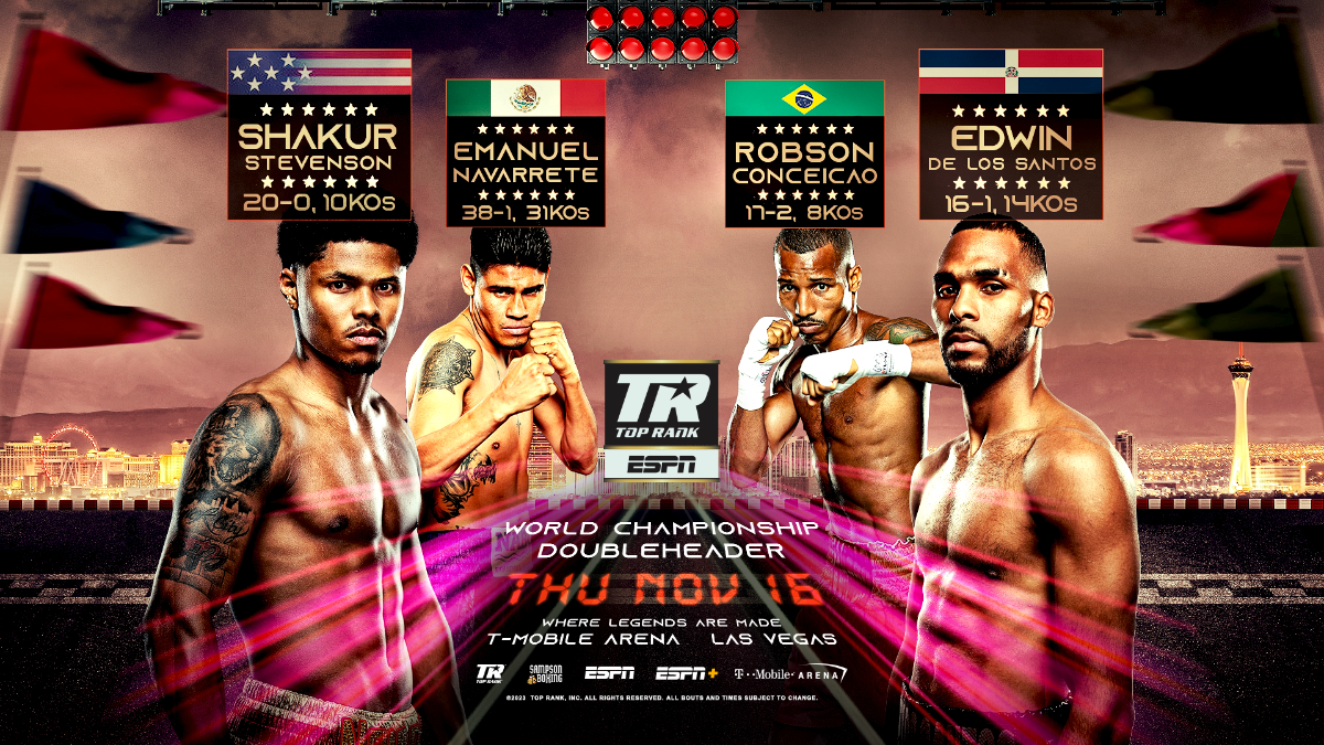 Shakur Stevenson vs. Edwin De Los Santos, Emanuel Navarrete vs. Robson Conceicao top rank boxing