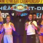 Women's championship Sol Cudos vs Kim Clavel weigh in photo
