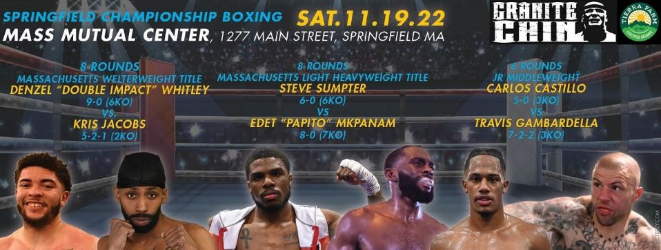 Springfield Championship Boxing poster November 2022 Granite Chin promotions