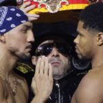 Boxers Teofimo Lopez and Shakur Stevenson face to face at weigh in