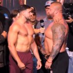 Tommy Fury and Eddie Hall face off with their shirts off