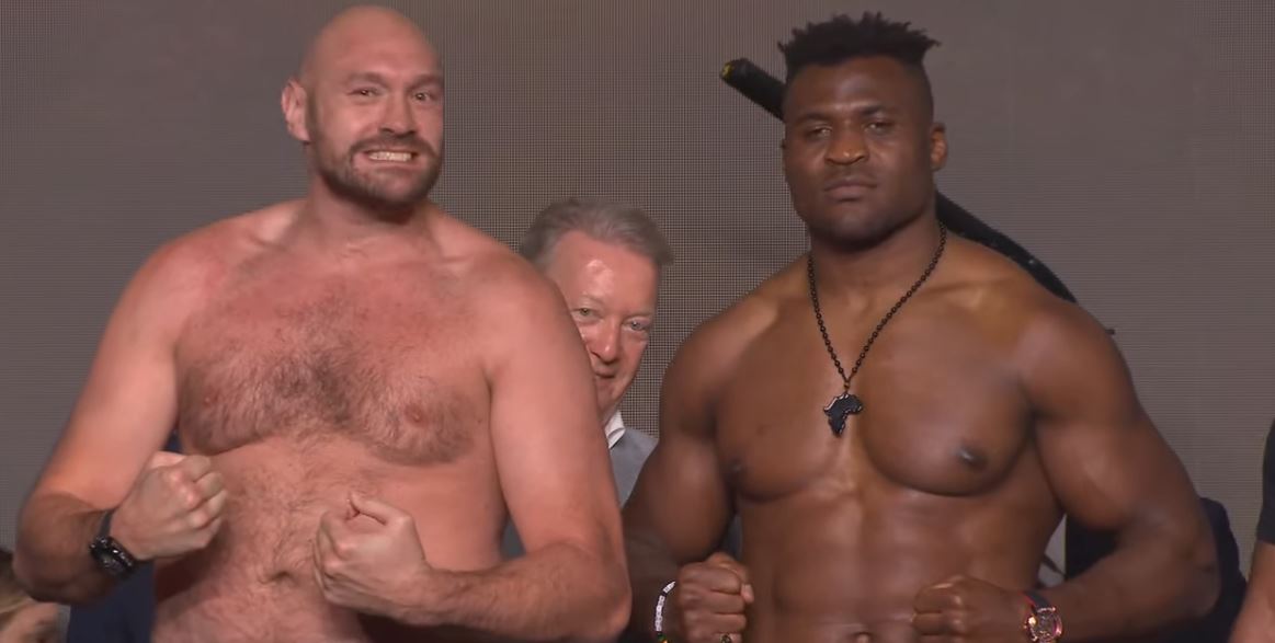 Boxing match Tyson Fury vs Francis Ngannou