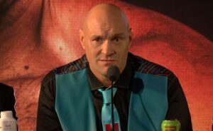 Tyson Fury at the launch presser for his bout with Arslanbek Makhmudov