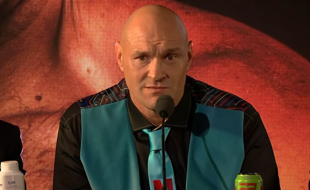 Tyson Fury at the launch presser for his bout with Arslanbek Makhmudov