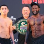Weigh in photo for Vergil Ortiz vs Erickson Lubin