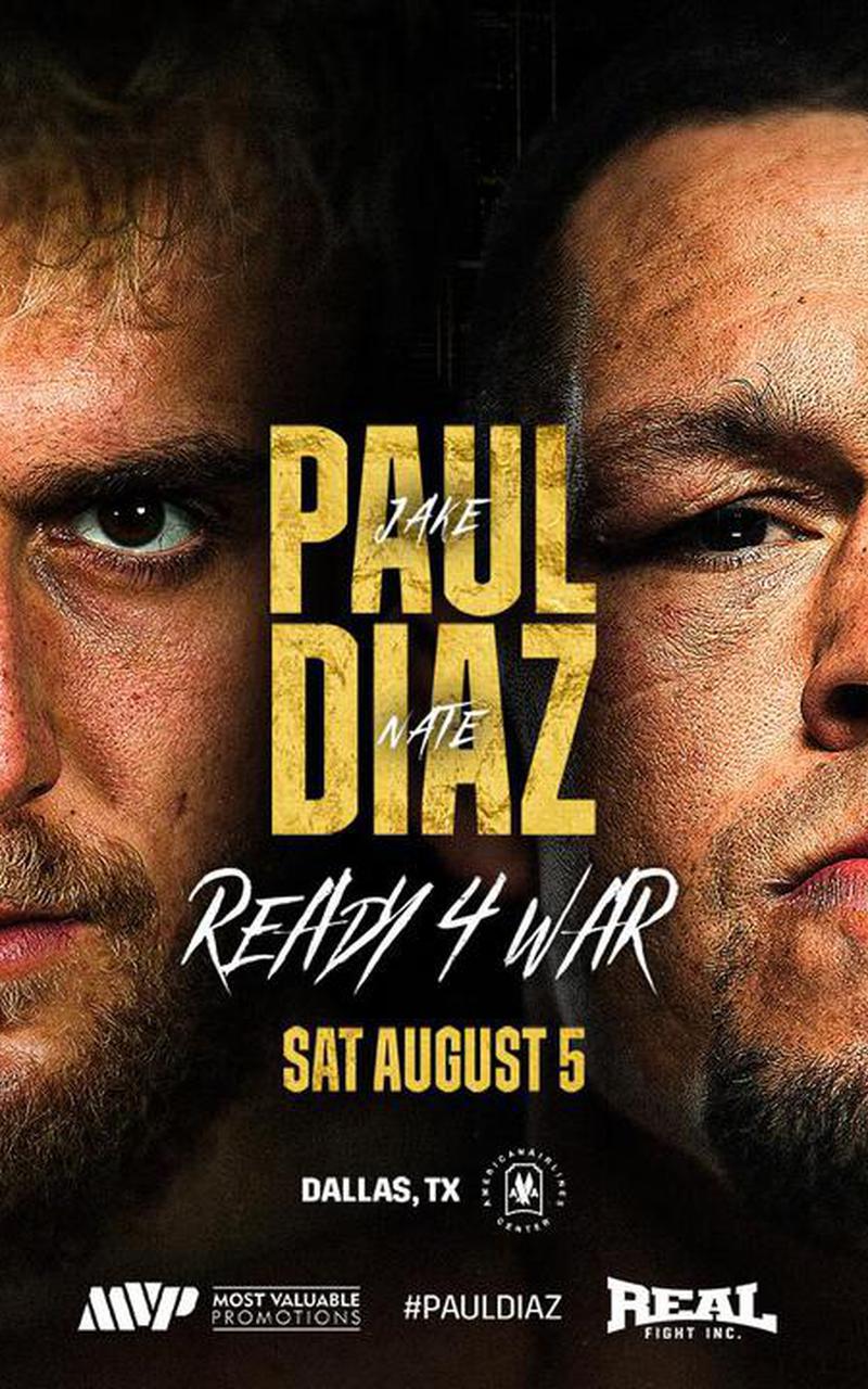 Jake Paul vs Nate Diaz Boxing Fight Poster
