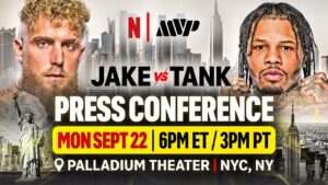 Jake Paul vs Gervonta Tank Davis NYC press poster