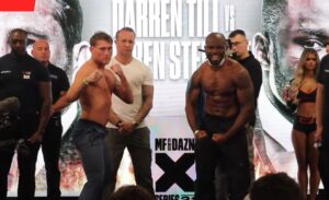 Darren Till vs Darren Stewart Misfits X series 21 weigh in