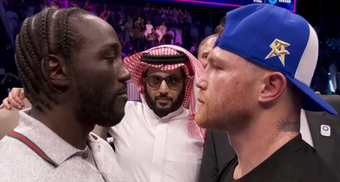 Terence Crawford and Canelo Alvarez meet face to face