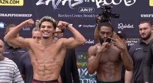 Champion Xander Zayas and Boots Ennis make weight for their 154 pound title fight